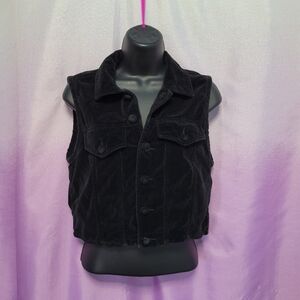 Vintage Sostanza Black Velvet Vest Size Small